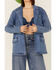 Image #3 - Lola Women's Denim Blazer, Blue, hi-res