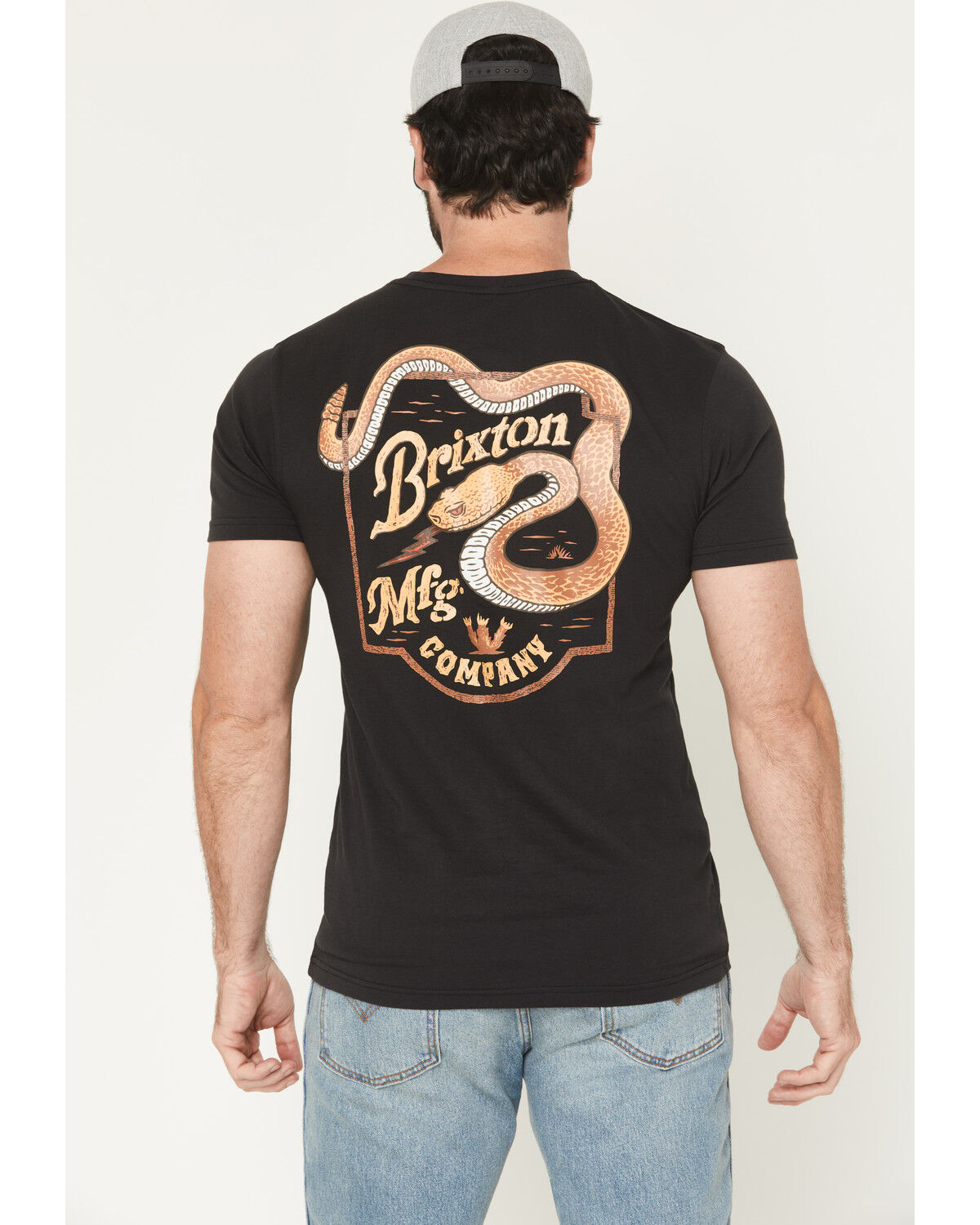 Image #1 - Brixton Men's Rothwell Short Sleeve Graphic T-Shirt, Black, hi-res