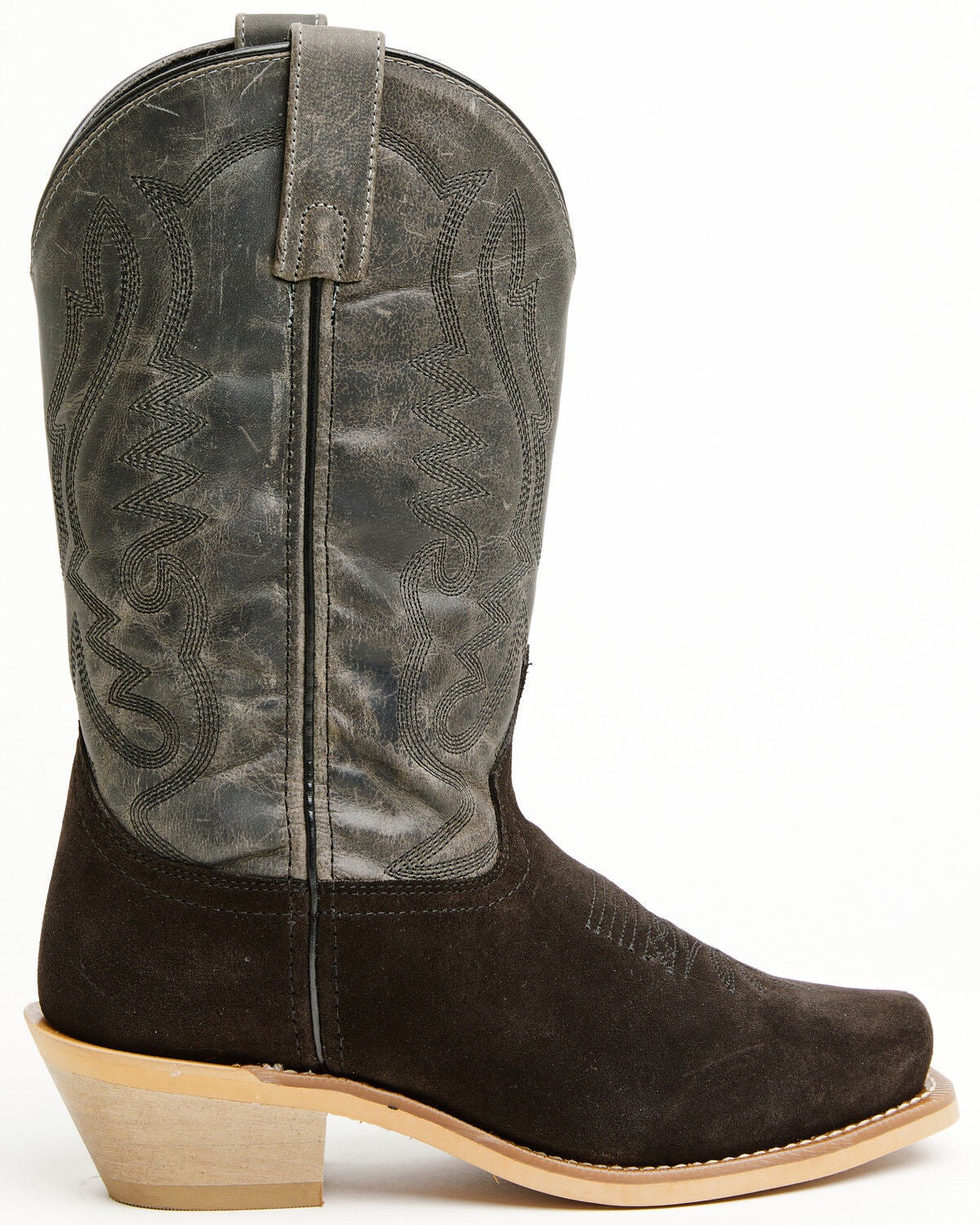 Image #2 - Smoky Mountain Men's Santa Fe Performance Western Boots - Square Toe, Black, hi-res