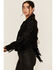 Image #2 - Idyllwind Women's Blair Fringe and Studded Faux Suede Snap Jacket, Black, hi-res