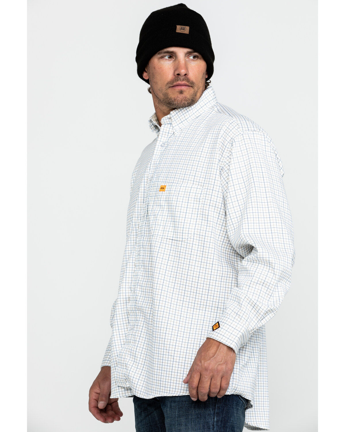 Image #3 - Wrangler 20X Men's FR Mini Check Plaid Print Long Sleeve Work Shirt - Big , , hi-res