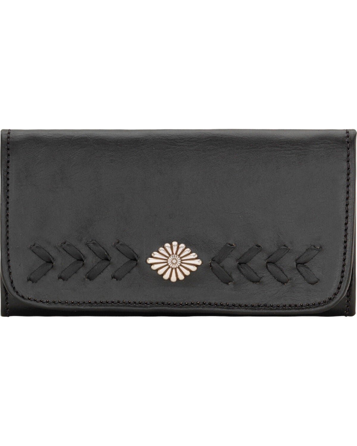 American West Mohave Canyon Ladies' Black Tri-Fold Wallet, Black, hi-res