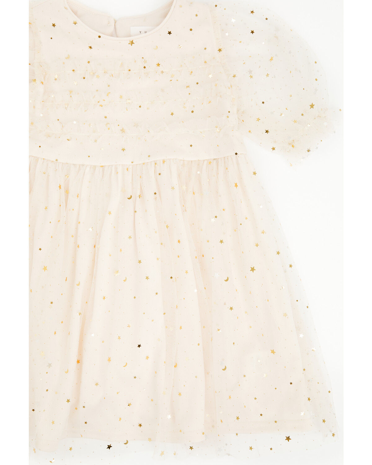 Image #2 - Yura Toddler Girls' Star Tulle Short Sleeve Dress, Cream, hi-res