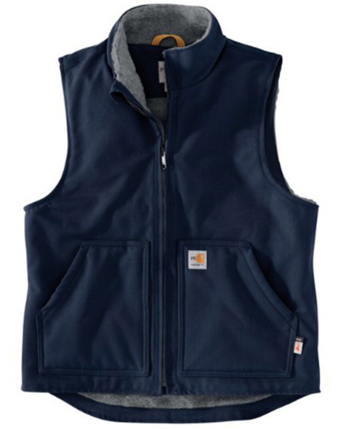 Carhartt Men's FR Duck Sherpa-Lined Vest, Navy, hi-res