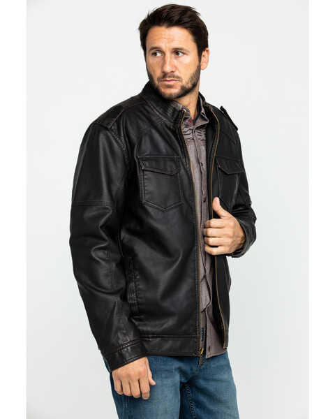 Cody James Men's Backwoods Distressed Faux Leather Moto Jacket | Boot Barn