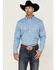 Image #1 - RANK 45® Men's Floater Paisley Print Long Sleeve Button-Down Western Shirt , Blue, hi-res