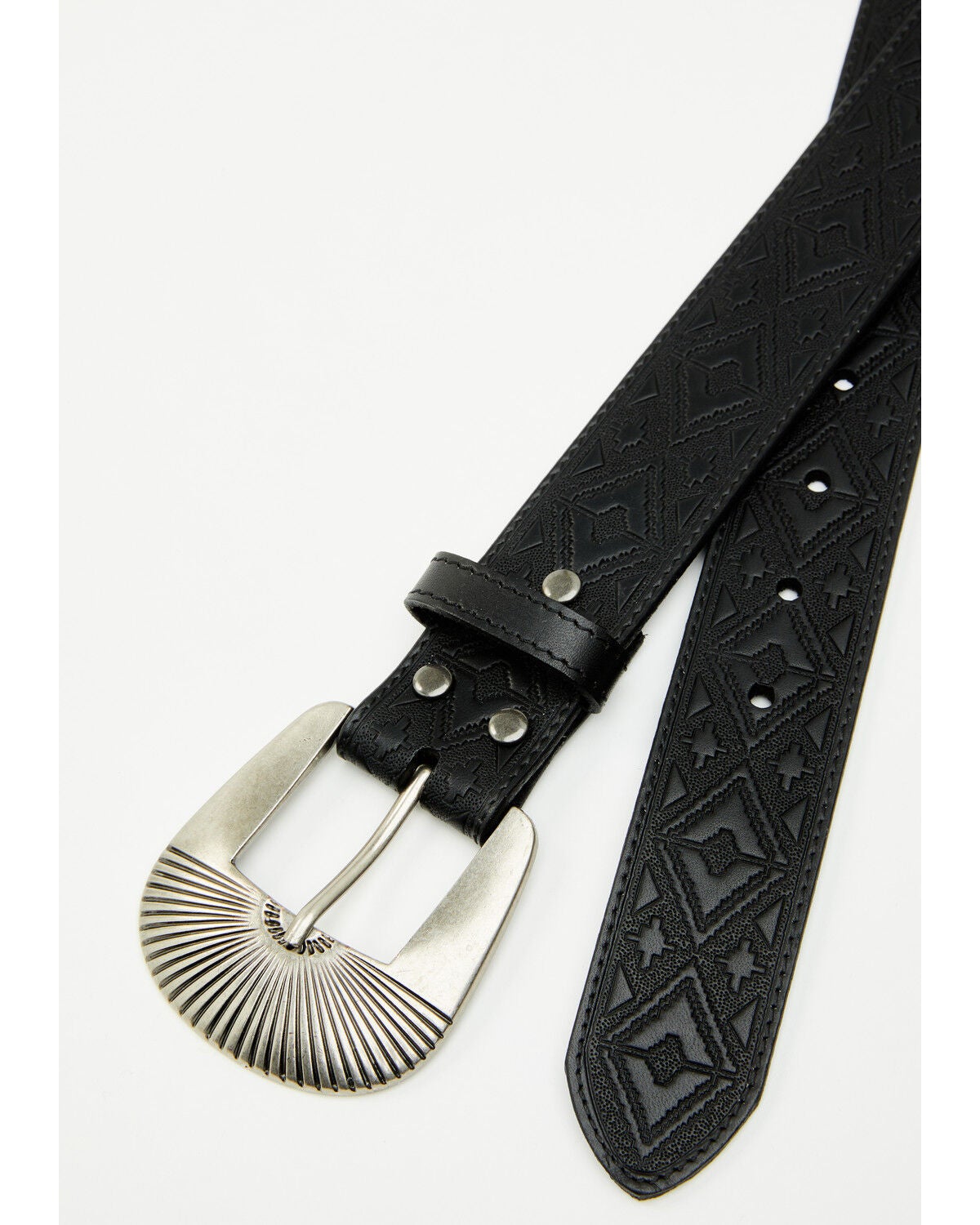 Image #3 - Shyanne Women's Everly Southwestern Embossed Sunrise Buckle Belt, Black, hi-res