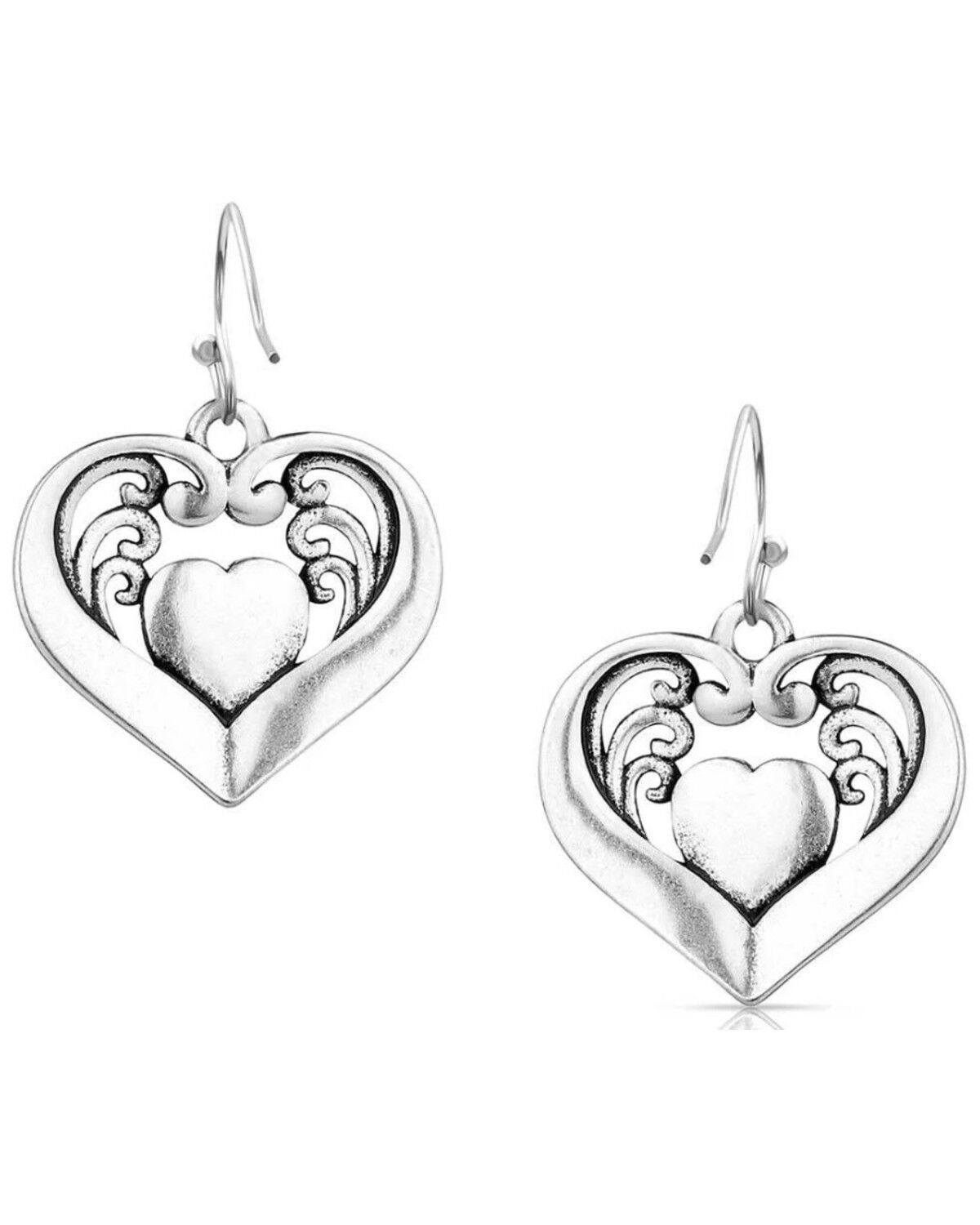 Image #2 - Montana Silversmiths Women's Fierce Hearts Earrings, Silver, hi-res