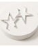Image #1 - Lainey Wilson Women's Bell Bottom Charm Star Hoop Earrings, Silver, hi-res