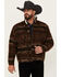 Image #1 - Wrangler Men's Southwestern Print Sherpa Lined Jacket, Brown, hi-res