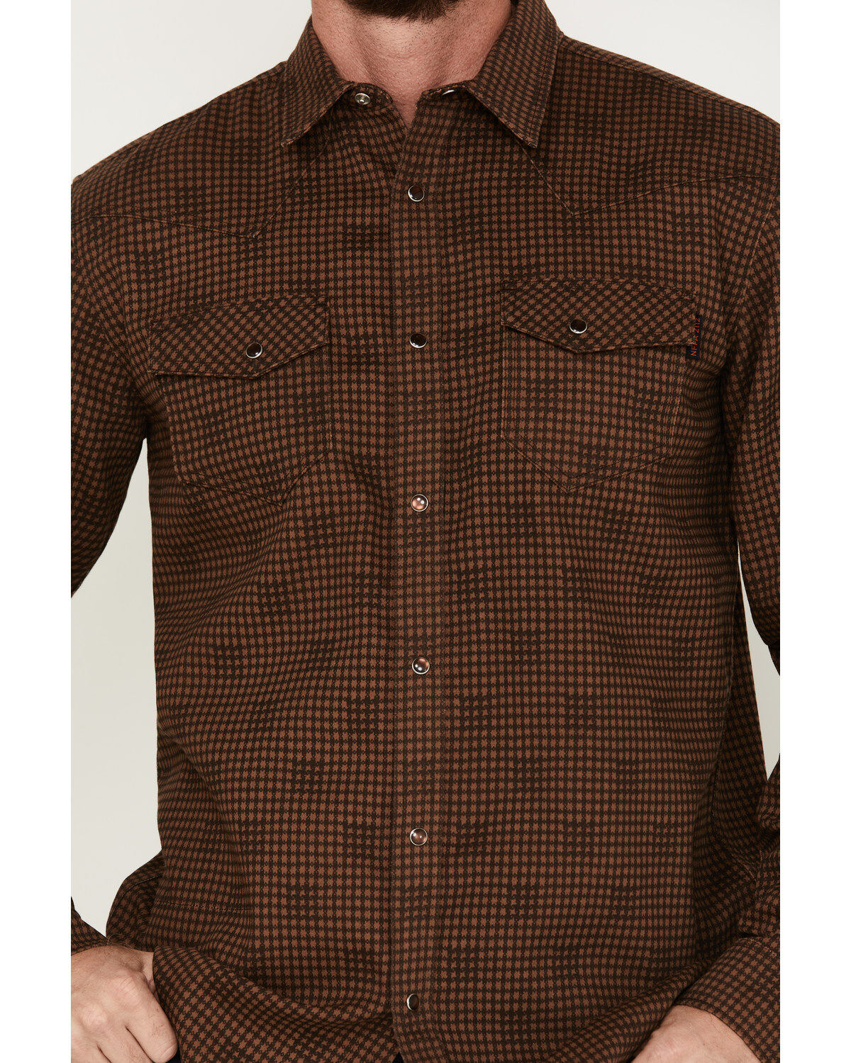 Image #3 - Cody James Men's FR Long Sleeve Snap Western Work Shirt, Brown, hi-res