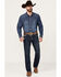 Image #2 - Rock & Roll Denim Men's Revolver Dark Vintage Wash Slim Straight Stretch Denim Jeans, Dark Medium Wash, hi-res
