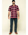 Hawx Men's Bullhead Indigo Plaid Short Sleeve Work Shirt , , hi-res