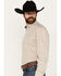 Stetson Men's Geo Print Long Sleeve Button Down Western Shirt, Brown, hi-res