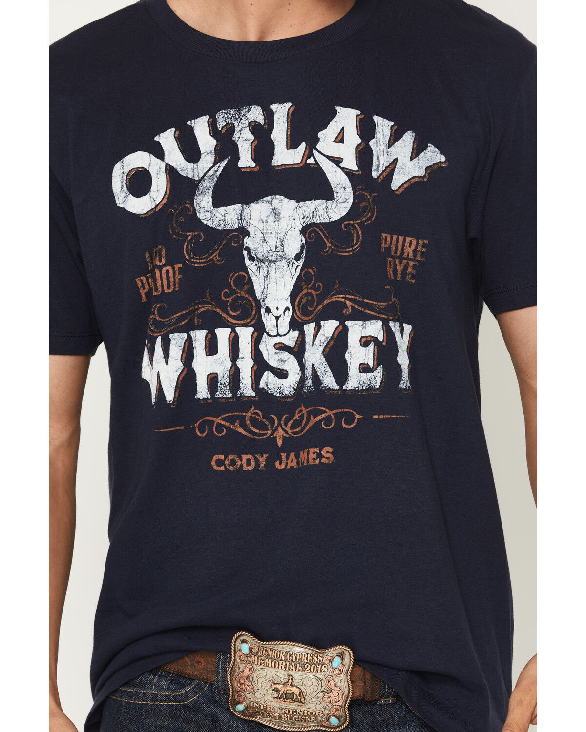 Image #3 - Cody James Men's 100 Proof Short Sleeve Graphic T-Shirt, Navy, hi-res