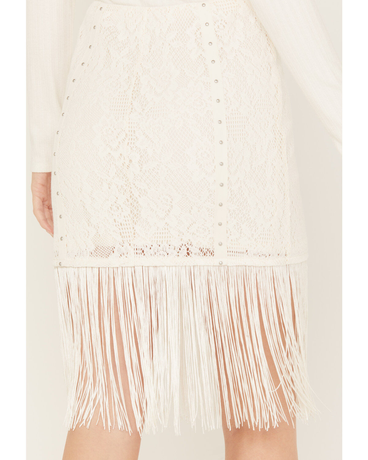 Image #4 - Idyllwind Women's Rocker Studs and Lace Skirt, Ivory, hi-res