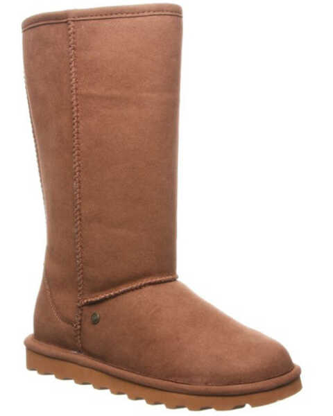 Bearpaw Women's Elle Short Vegan Casual Boots - Round Toe , Brown, hi-res
