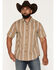 Image #1 - Seager Men's Caldera Striped Print Short Sleeve Button-Down Western Shirt, Khaki, hi-res