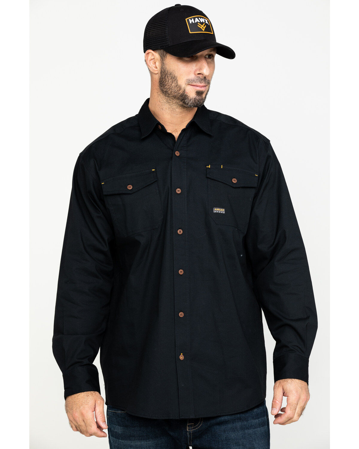 Image #1 - Ariat Men's Rebar Made Tough Durastretch Long Sleeve Work Shirt, , hi-res