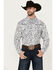 Image #1 - Cowboy Hardware Men's Paisley Print Long Sleeve Snap Western Shirt, White, hi-res