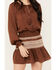 Image #3 - Shyanne Women's Satin Peasant Mini Dress, Dark Brown, hi-res