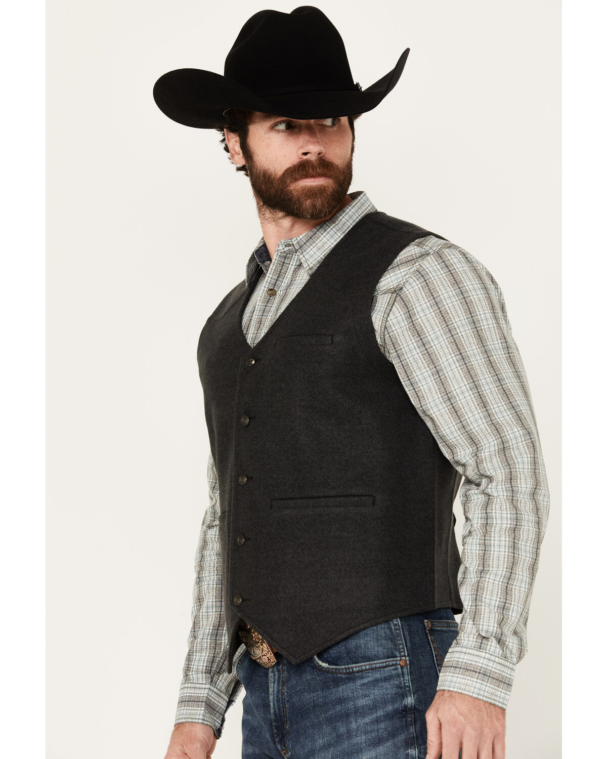 Image #2 - Moonshine Spirit Men's Wool Dress Vest, Charcoal, hi-res