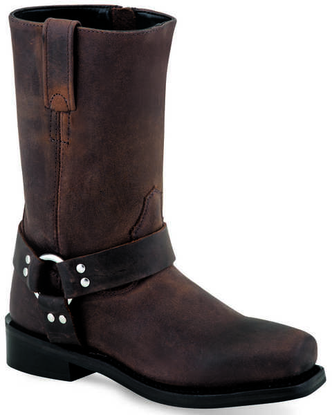 Image #1 - Old West Girls' Harness Western Boots - Square Toe, , hi-res