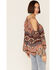 Image #3 - Miss Me Women's Vertical Print Cold Shoulder Bell Sleeve Woven Top, Rust Copper, hi-res