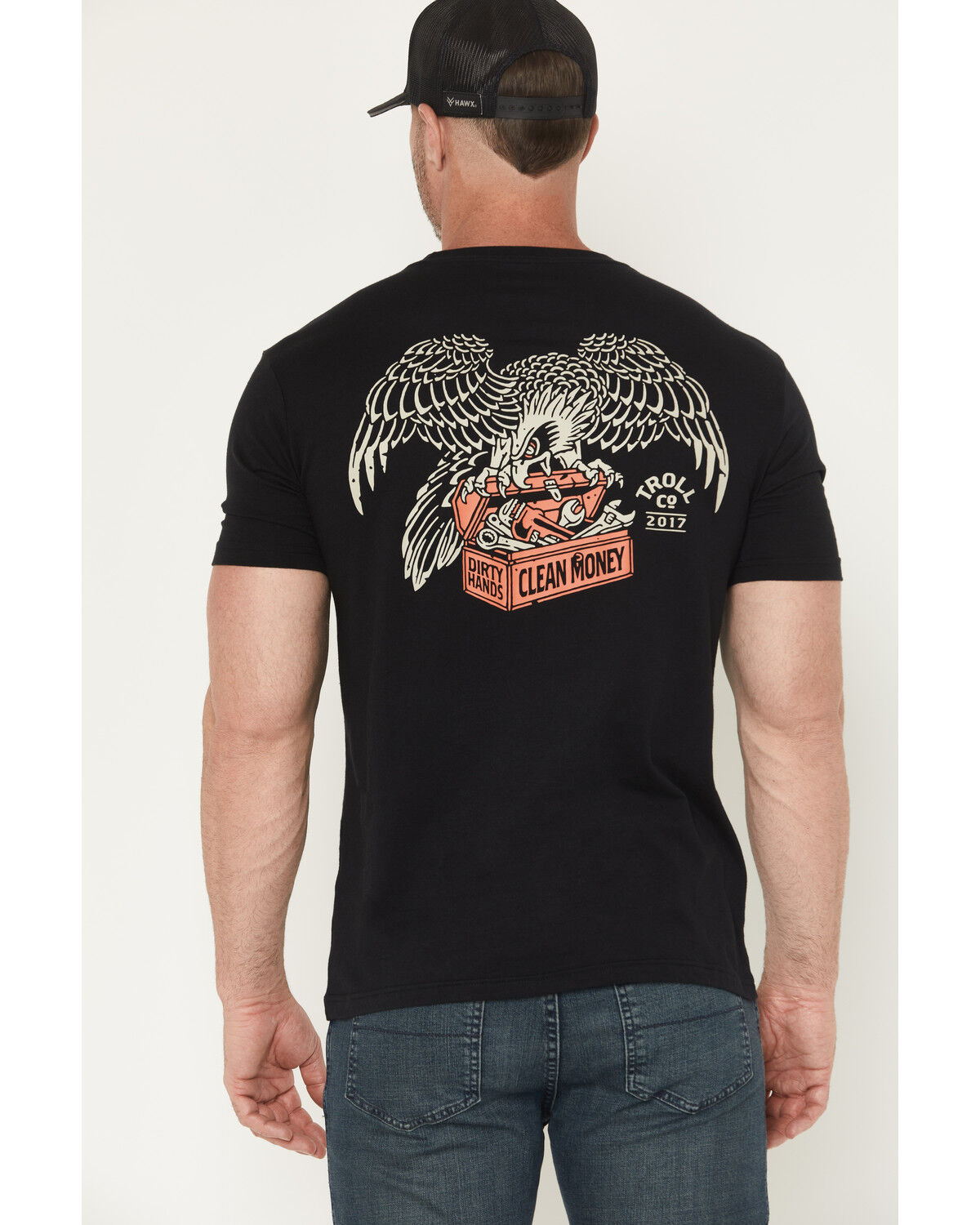 Troll Co Men's Eagle Eye Short Sleeve Graphic Work T-Shirt
