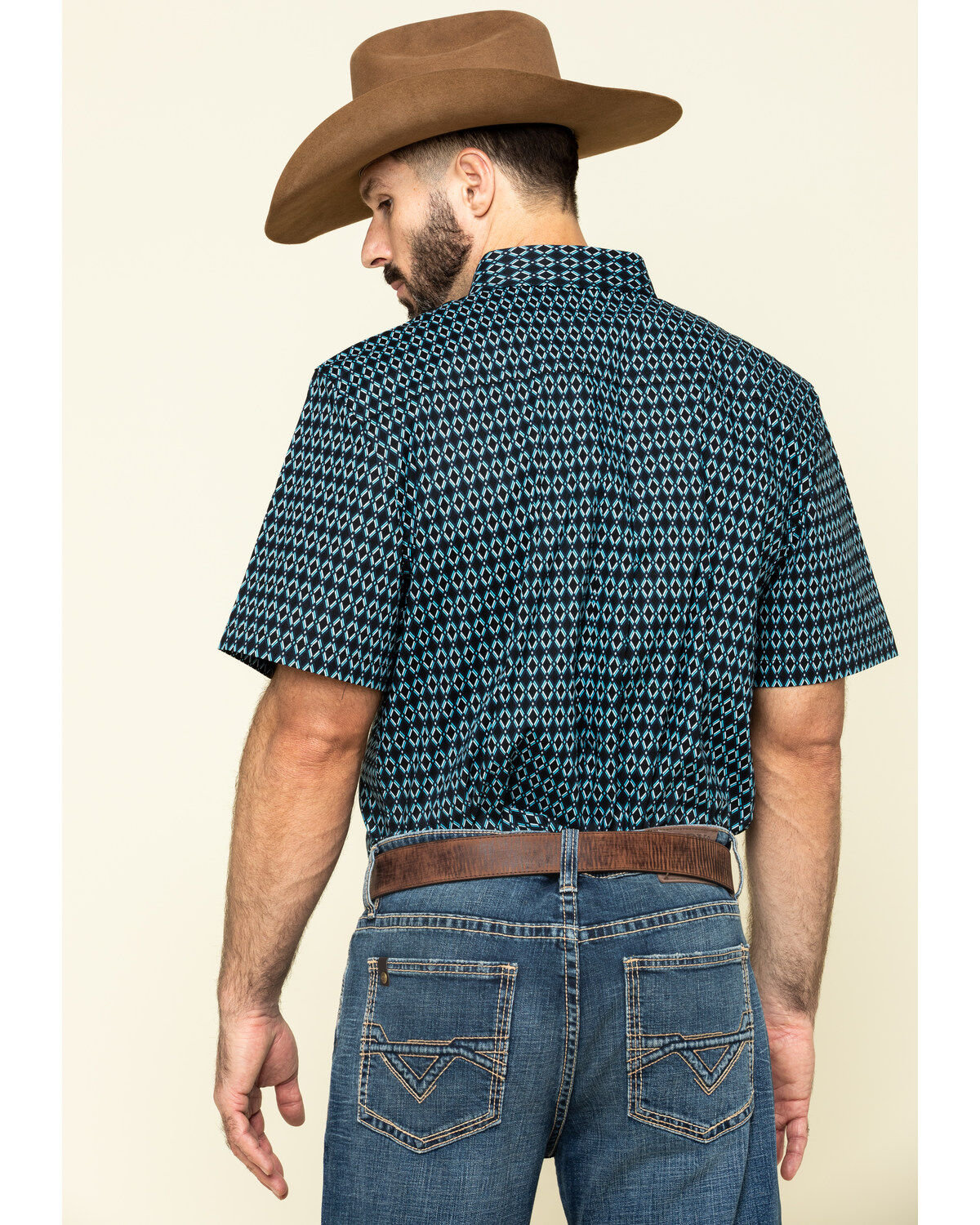 Image #2 - Cody James Core Men's High Roller Geo Print Short Sleeve Western Shirt, , hi-res
