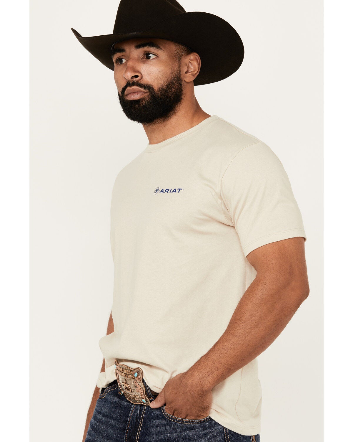 Image #2 - Ariat Men's Stamped Seal Short Sleeve Western Shirt, , hi-res