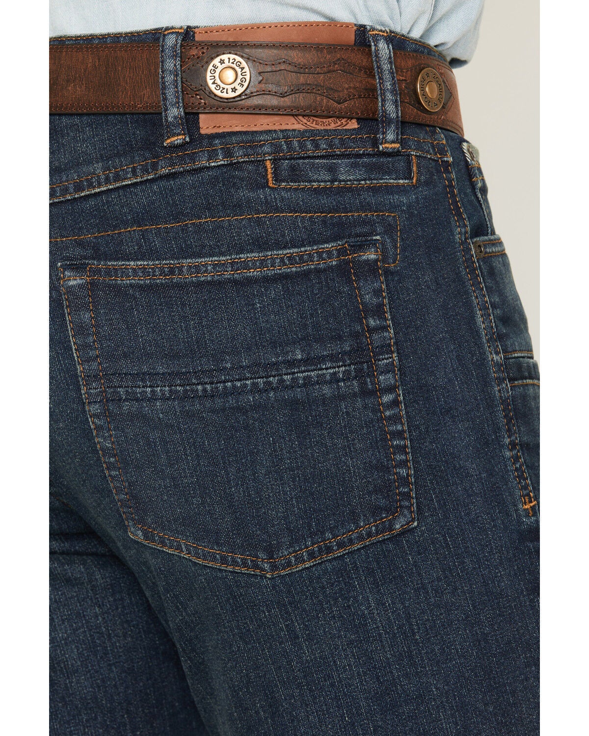 Image #4 - Cody James Men's Gunmetal Wash Yukon Relaxed Straight Concealed Carry Stretch Denim Jeans, Dark Wash, hi-res
