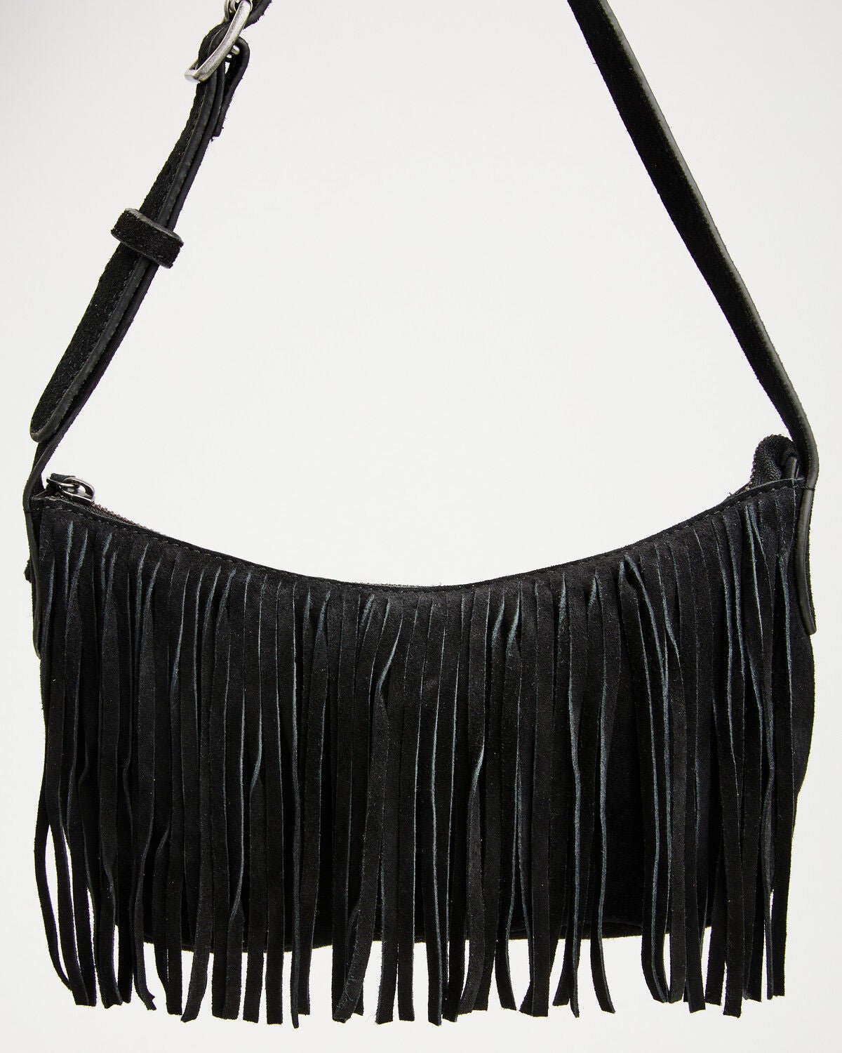 Shyanne Women's Maren Suede Fringe Shoulder Bag, Black, hi-res