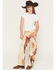 Image #1 - Wrangler X Lainey Wilson Girls' Horse Print Wide Leg Stretch Denim Jeans, Tan, hi-res