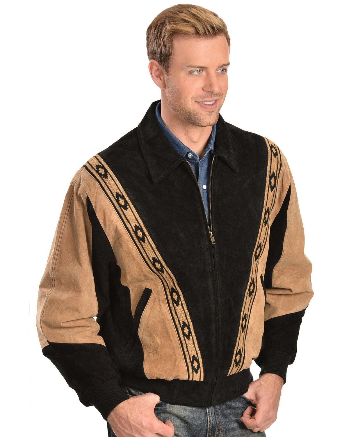 Scully Men's Boar Suede Rodeo Jacket, Black, hi-res