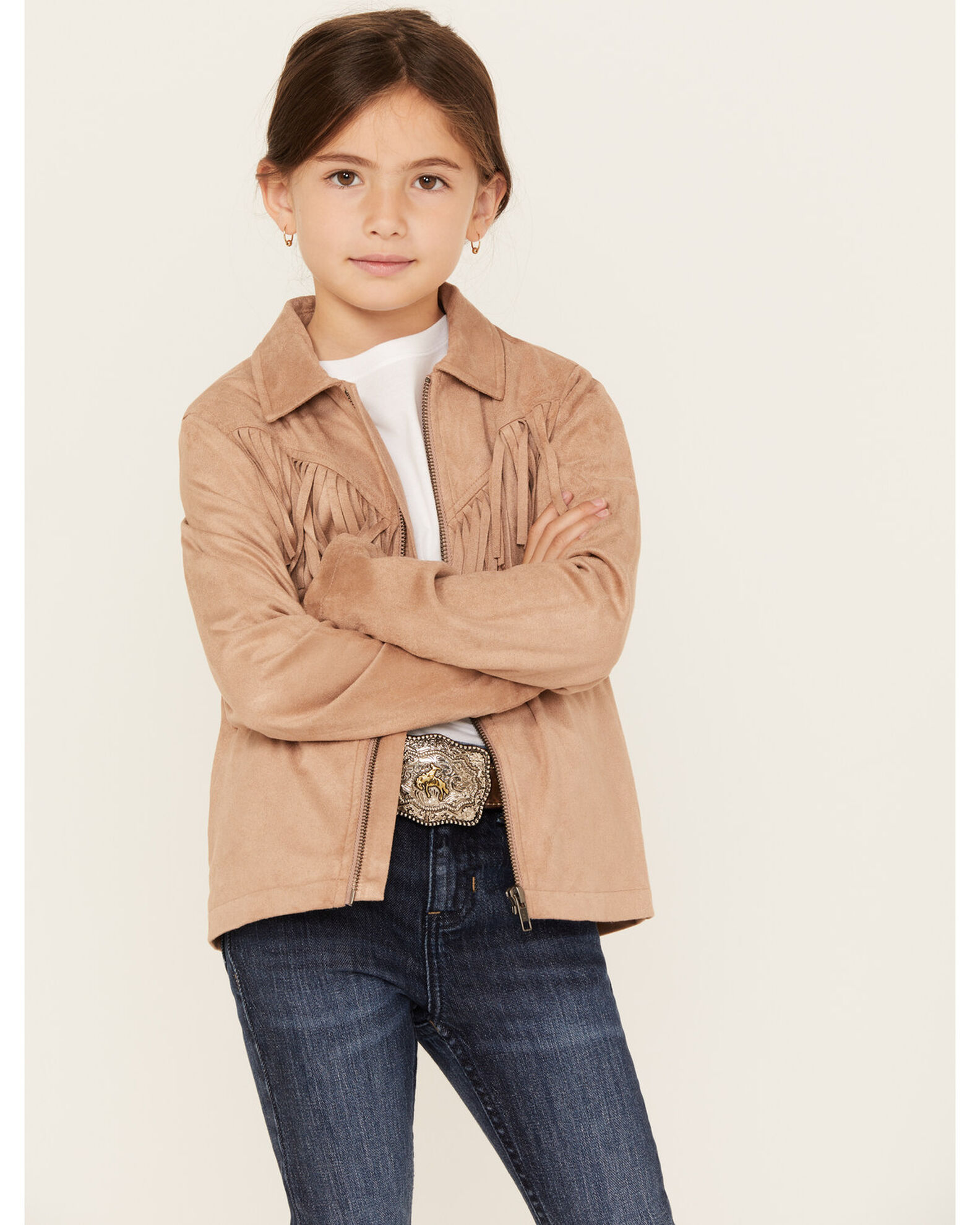 Girls deals fringe jacket