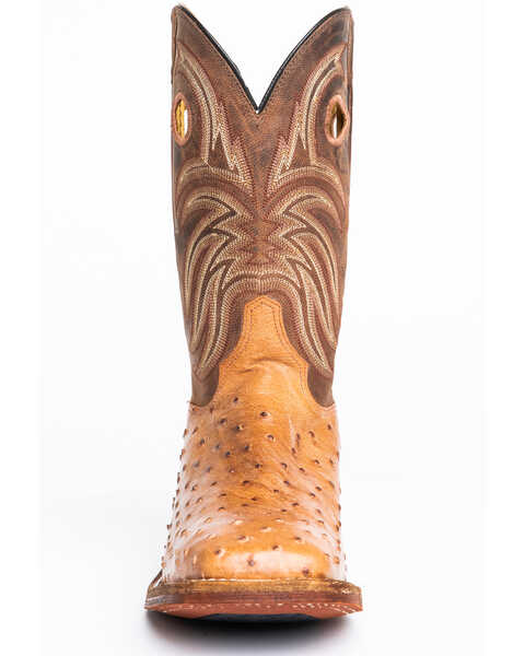 Image #4 - Justin Men's Cognac Ostrich Western Boots - Wide Square Toe, , hi-res