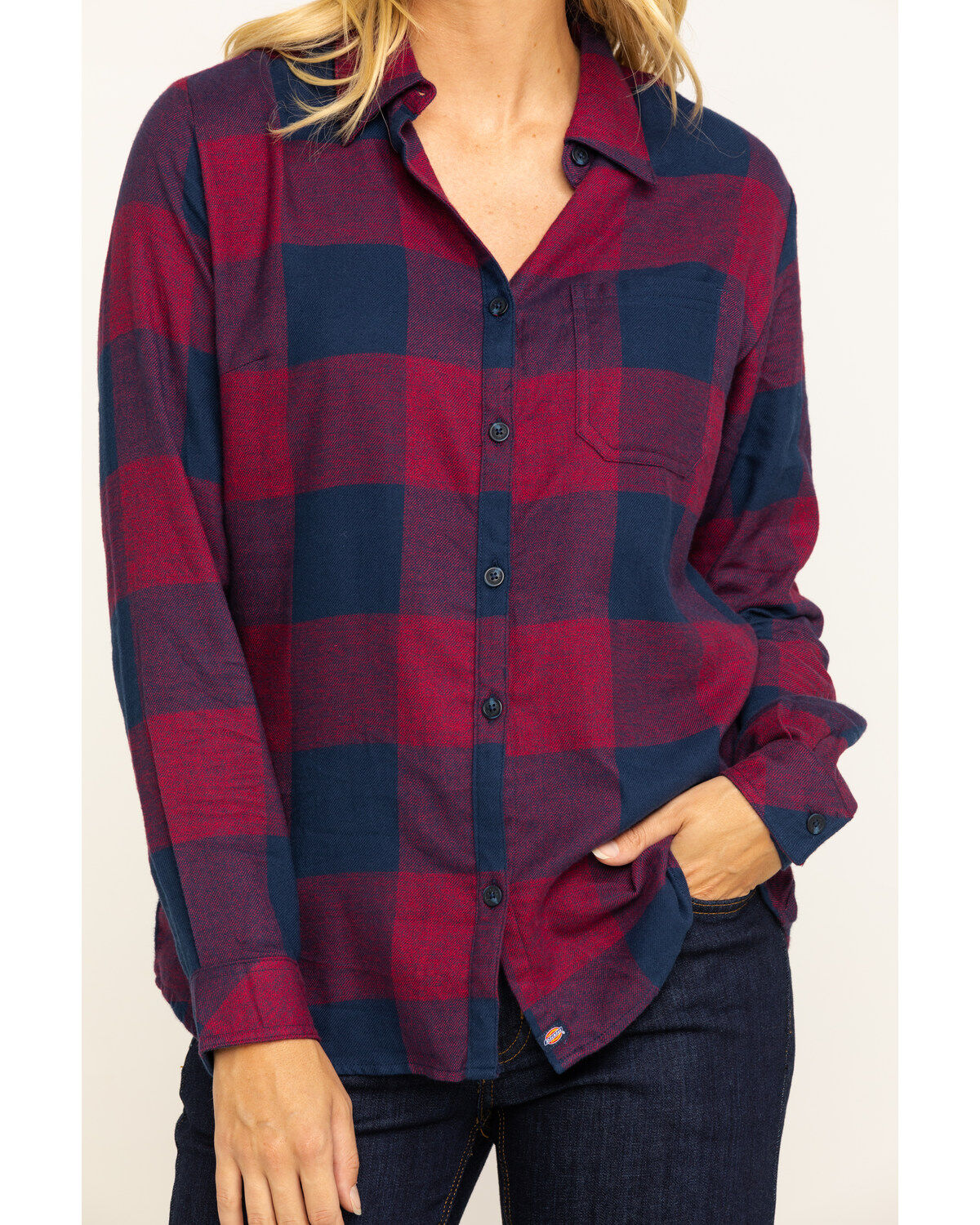 Image #4 - Dickies Women's Plaid Long Sleeve Flannel Shirt, , hi-res