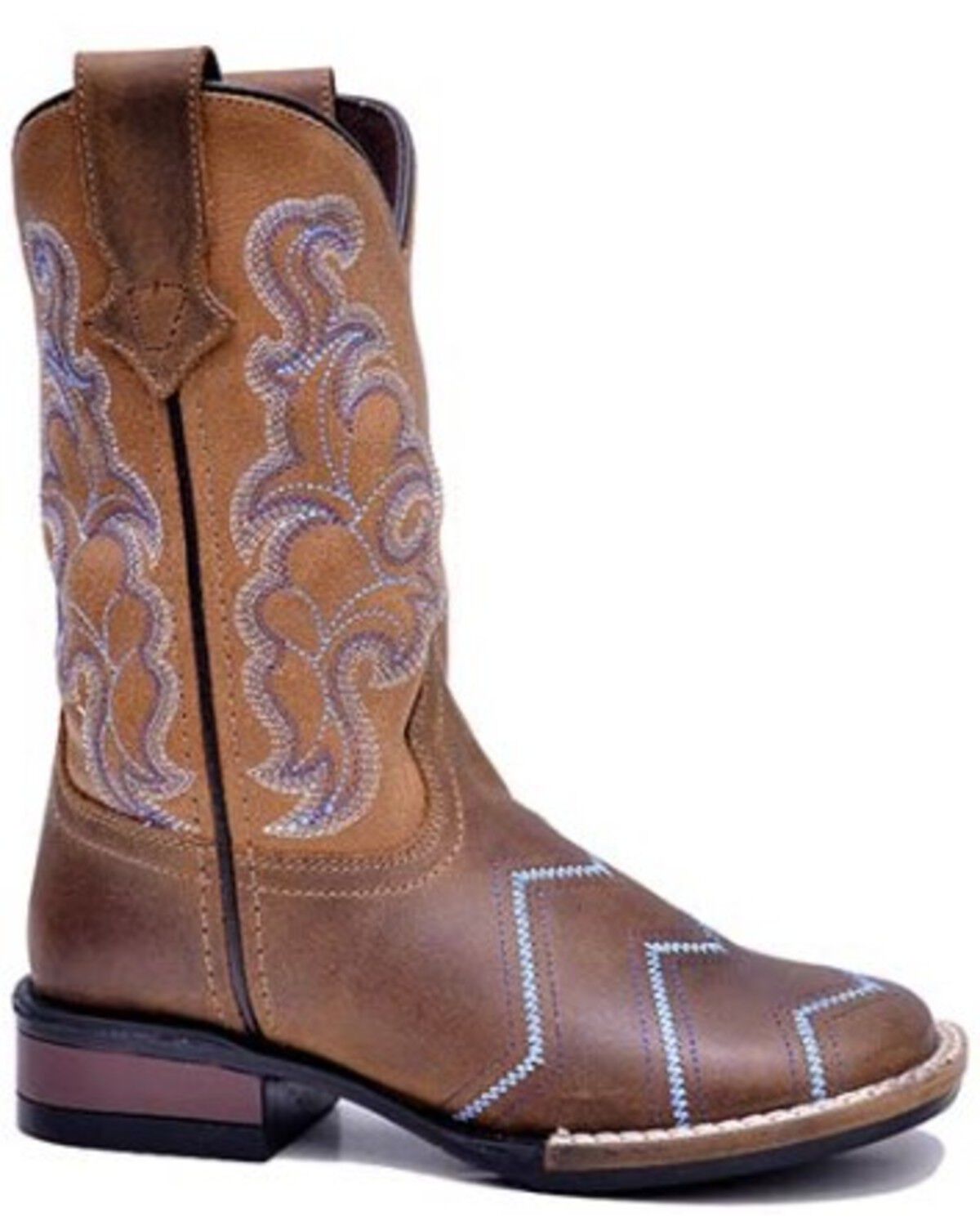 Image #1 - Roper Little Boys' Monterey Angles Western Boots - Broad Square Toe, Brown, hi-res