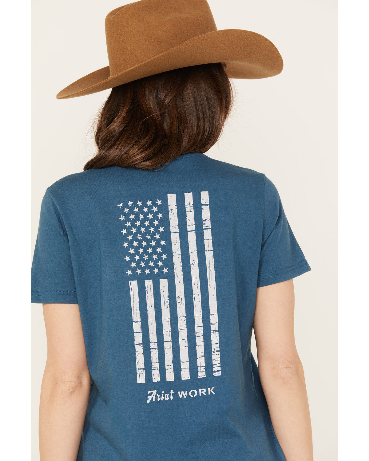 Image #4 - Ariat Women's Rebar Short Sleeve Work Tee, Medium Blue, hi-res