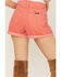 Image #4 - Rolla's Women's High Rise Corduroy Dusters Slim Shorts , Coral, hi-res
