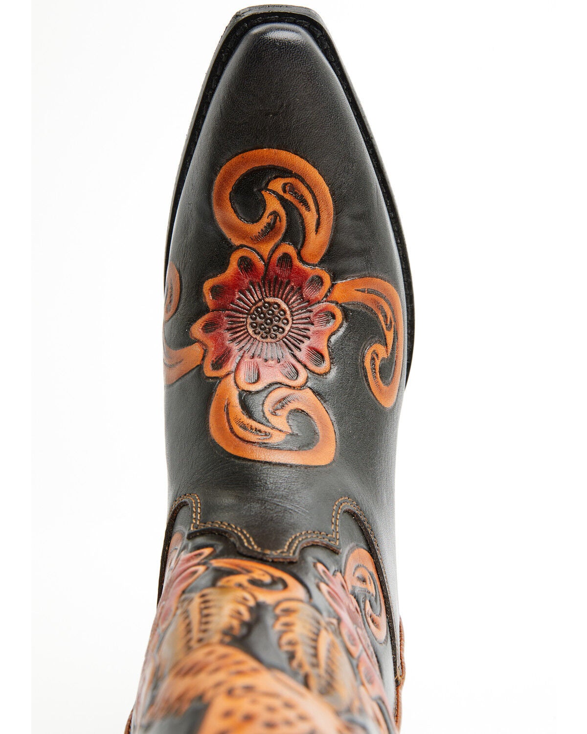 Shyanne Women's Aleena Tooled Floral Western Boots - Snip Toe