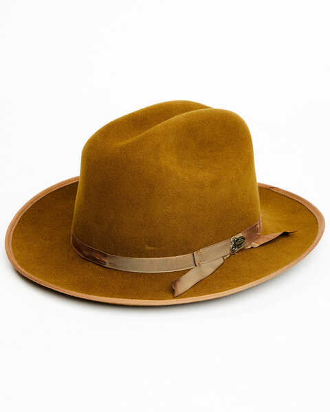 Justin Men's 6X Statesman Bent Rail Fur Felt Western Hat, Pecan, hi-res