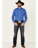 Roper Men's Classic Long Sleeve Snap Western Shirt , Blue, hi-res