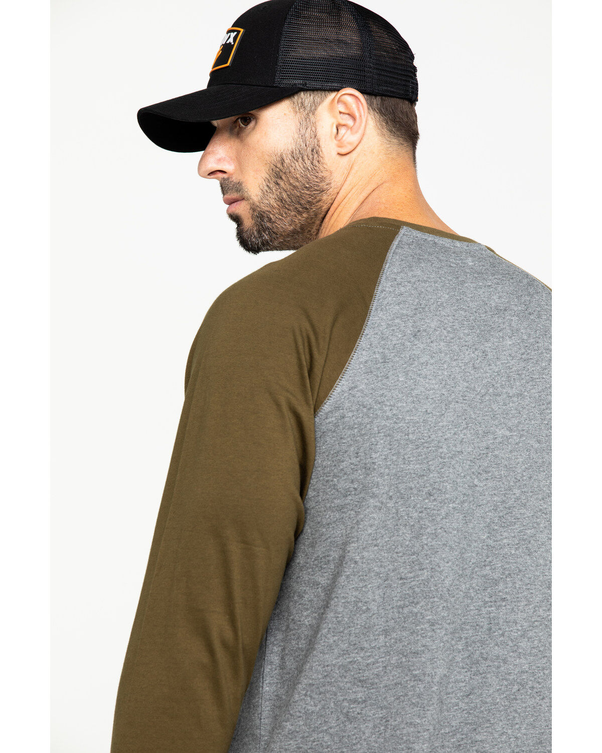Image #5 - Hawx Men's Olive Baseball Raglan Crew Long Sleeve Work Shirt - Tall, , hi-res