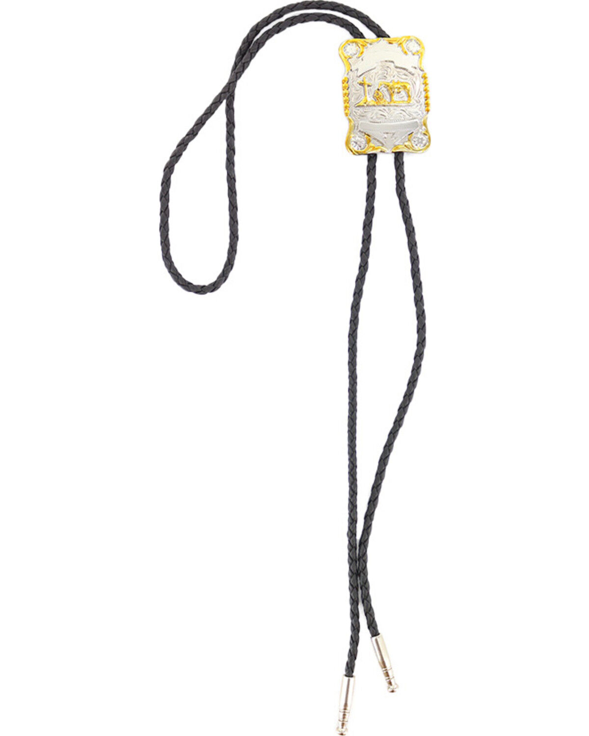 Image #1 - Cody James® Men's Horse and Cross Bolo Tie, Silver, hi-res