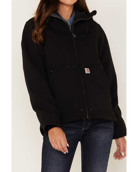 Carhartt Women's Super Dux Relaxed Fit Zip-Front Sherpa-Lined Work Jacket , Black, hi-res