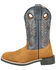 Image #3 - Smoky Mountain Little Boys' Tex Western Boots - Broad Square Toe, Tan, hi-res