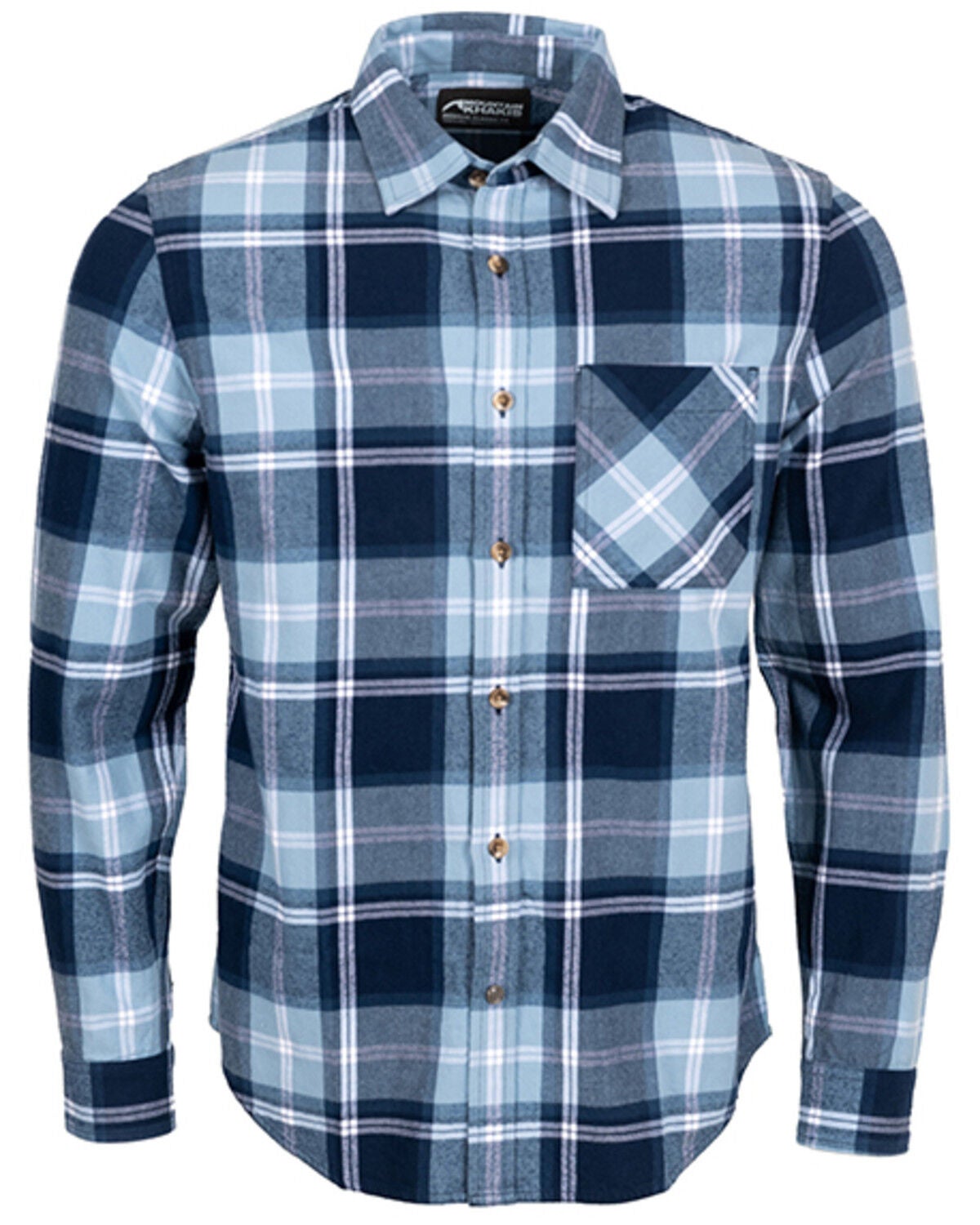 Mountain Khakis Men's Homestead Plaid Print Long Sleeve Button-Down Flannel Shirt, Navy, hi-res