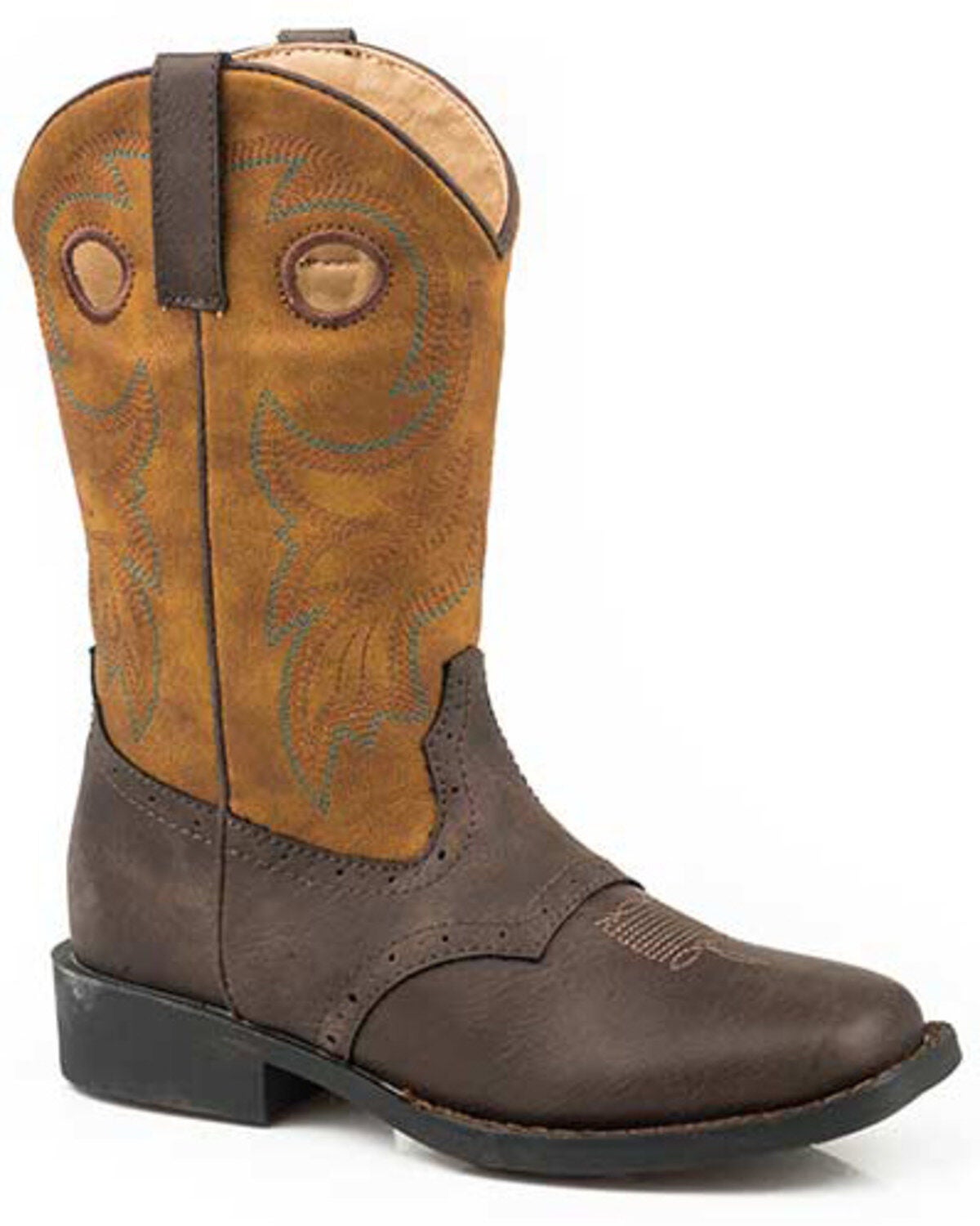 Roper Girls' Daniel Western Boots - Square Toe, Brown, hi-res